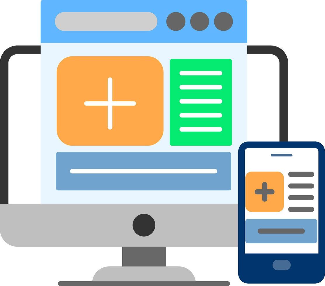Responsive Flat Icon vector