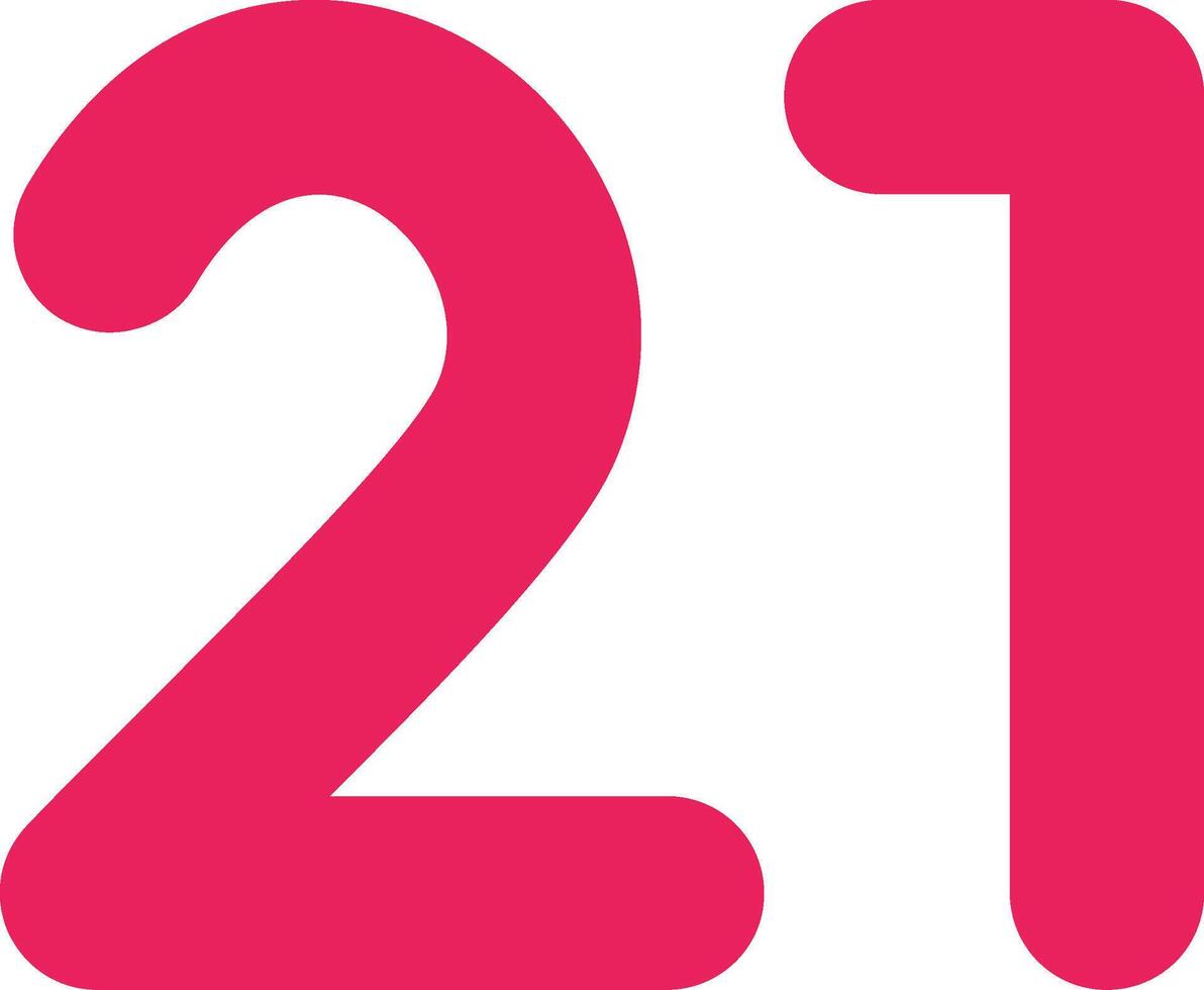 Twenty one Flat Icon vector