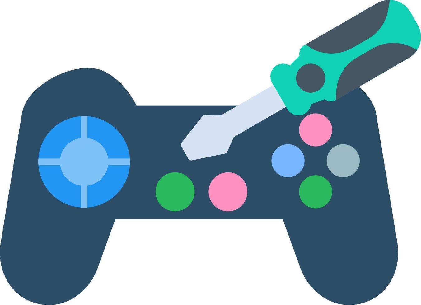 Joystick Repair Flat Icon vector