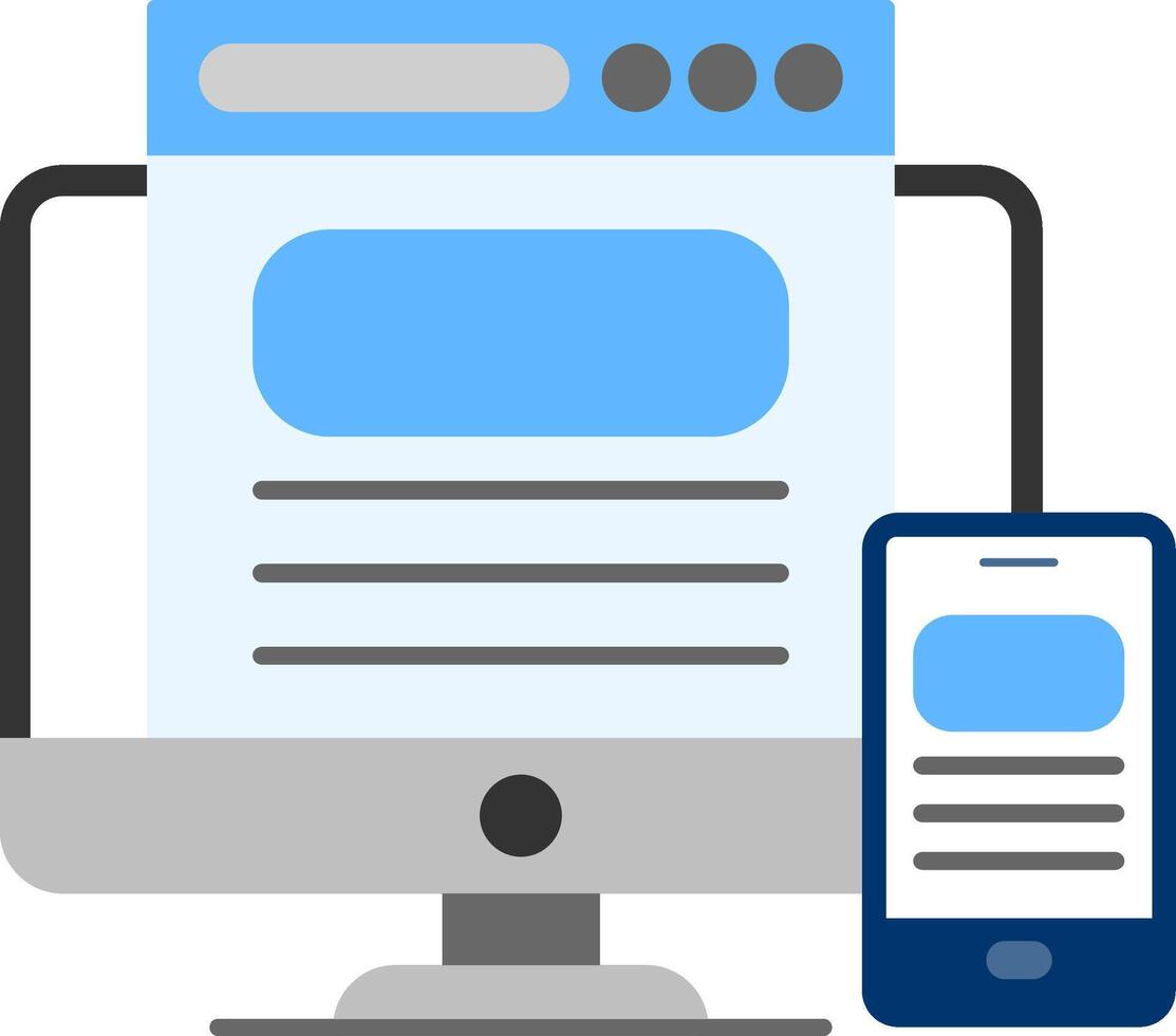 Responsive Design Flat Icon vector