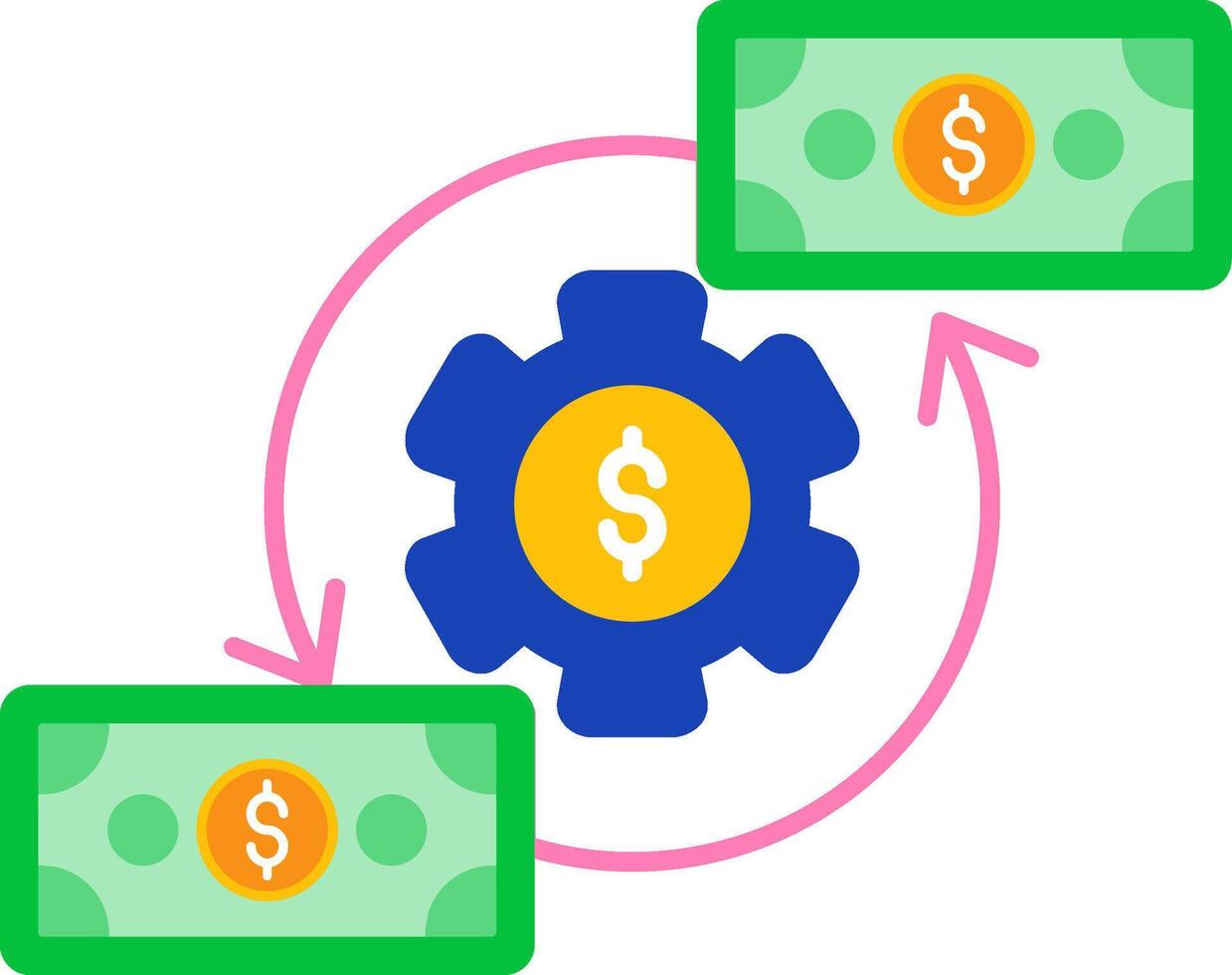 Cash Flow Flat Icon vector