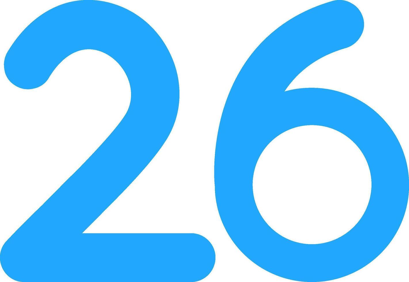 Twenty six Flat Icon vector