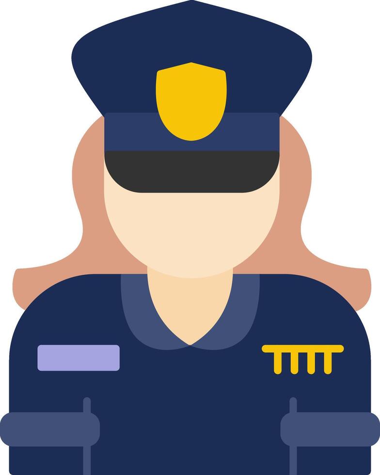 Policewoman Flat Icon vector