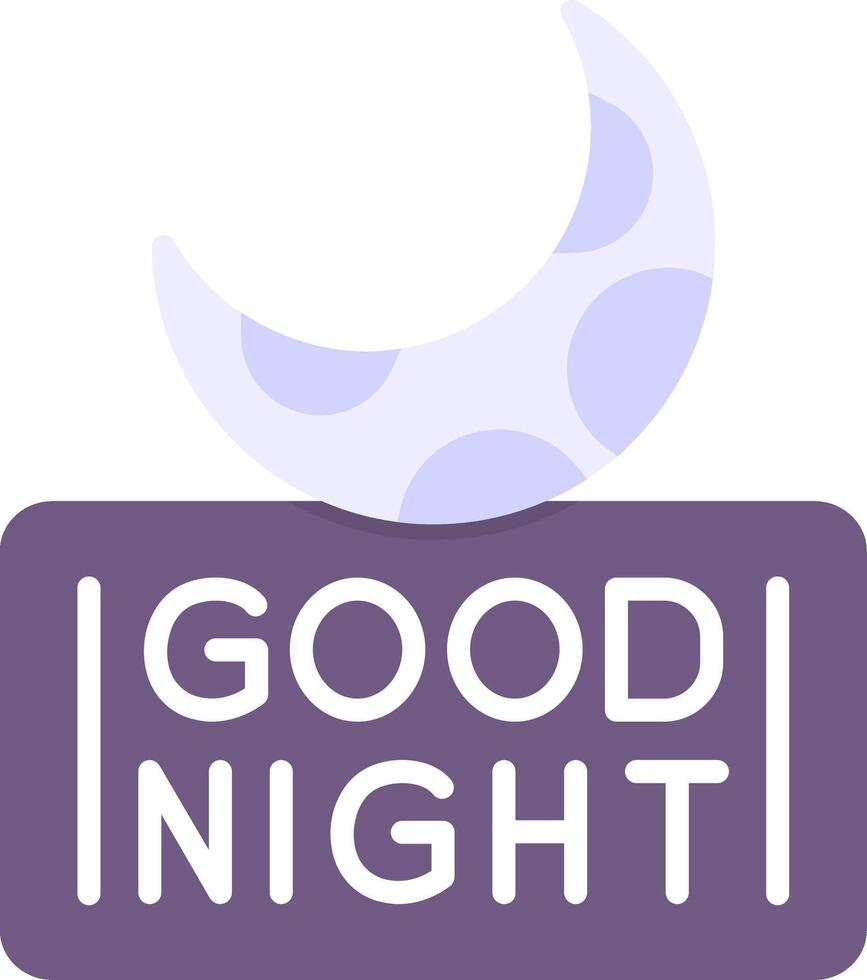 Good Night Flat Icon vector