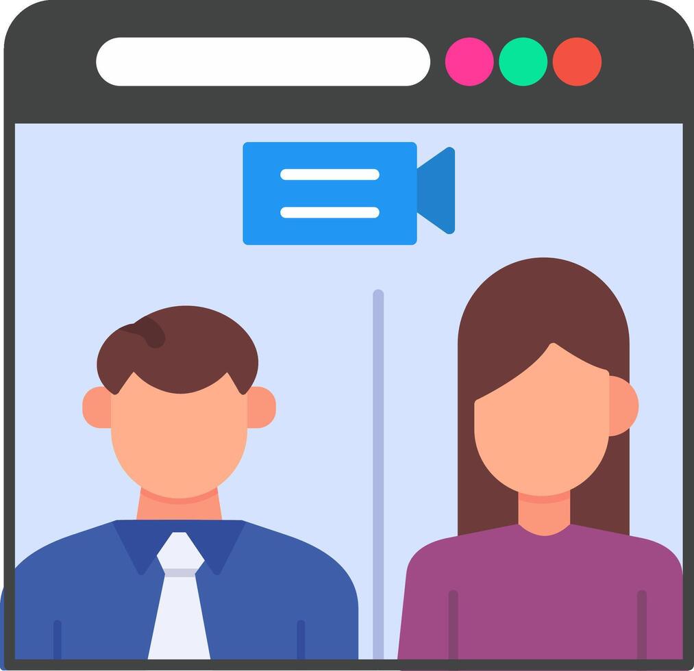 Web Conference Flat Icon vector