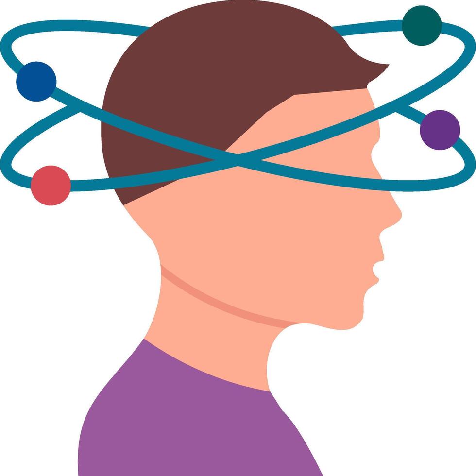 Dizziness Flat Icon vector