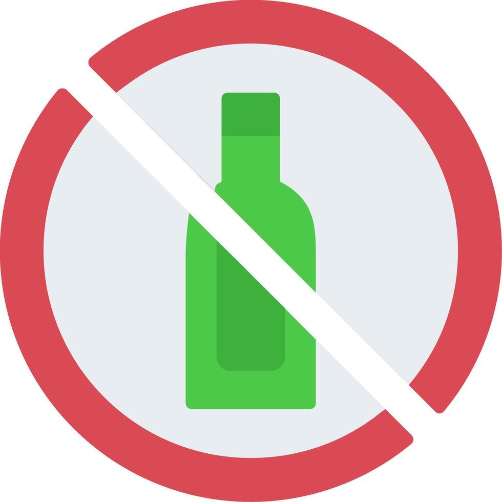 No Alcohol Flat Icon vector
