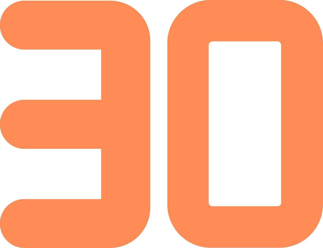 Thirty Flat Icon vector