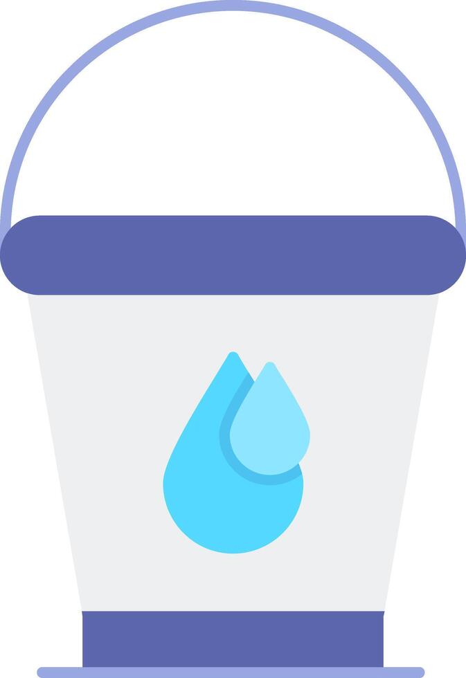 Water Bucket Flat Icon vector