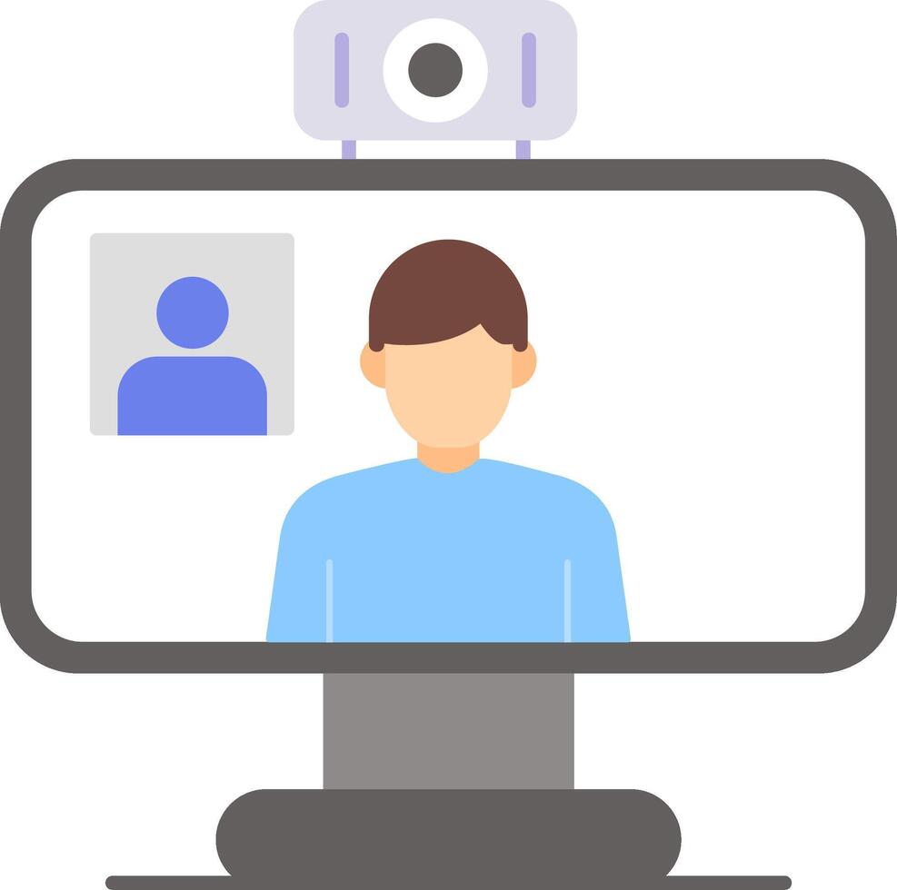 Videocall Flat Icon vector