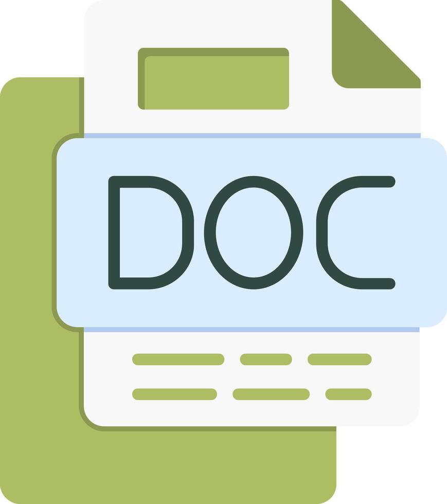 DOC File Flat Icon vector