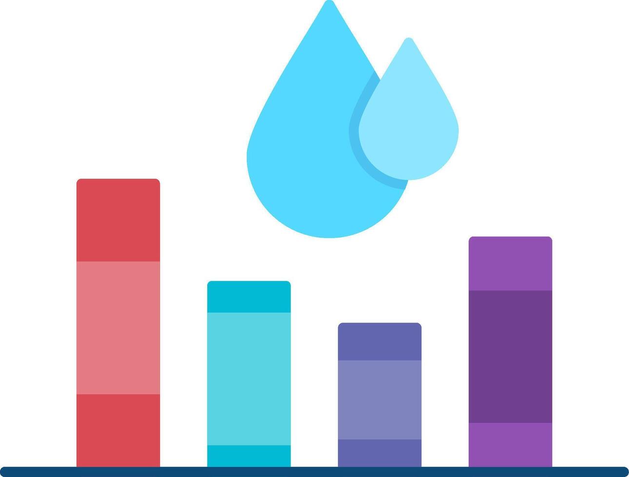 Water Stats Flat Icon vector