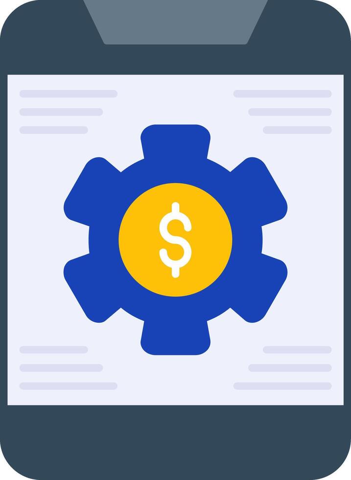 Banking App Settings Flat Icon vector