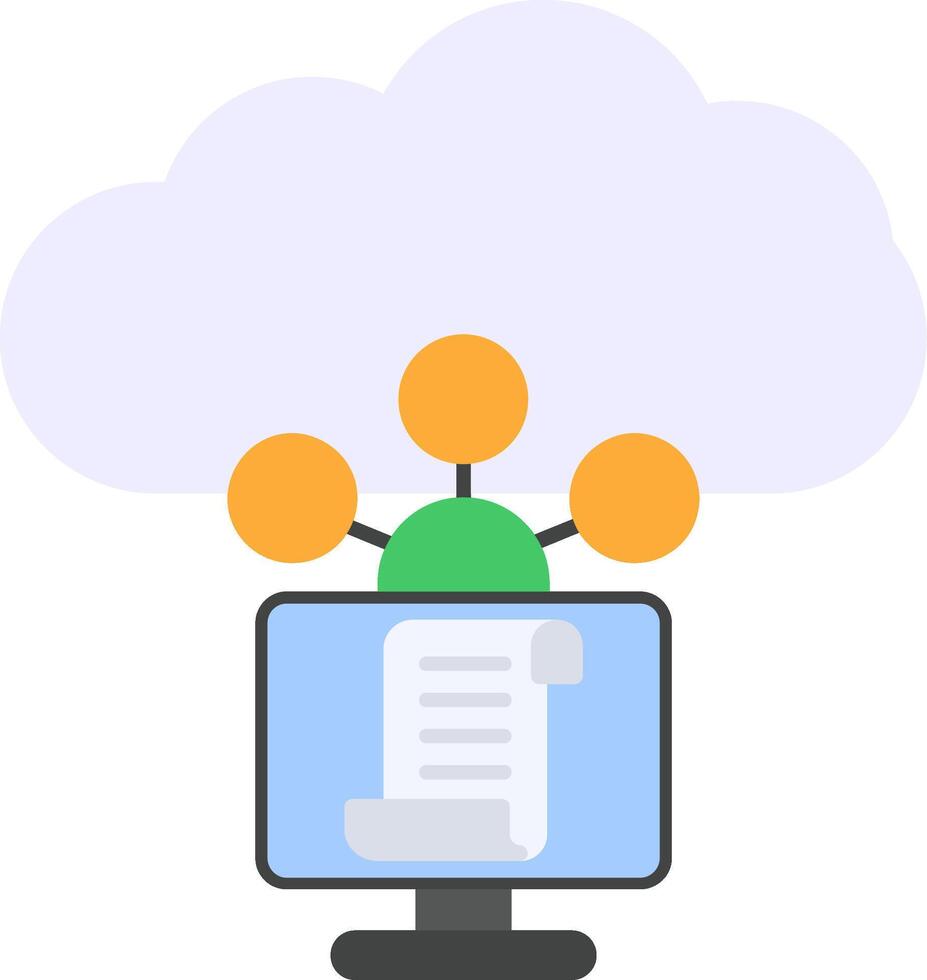 Cloud Service Flat Icon vector