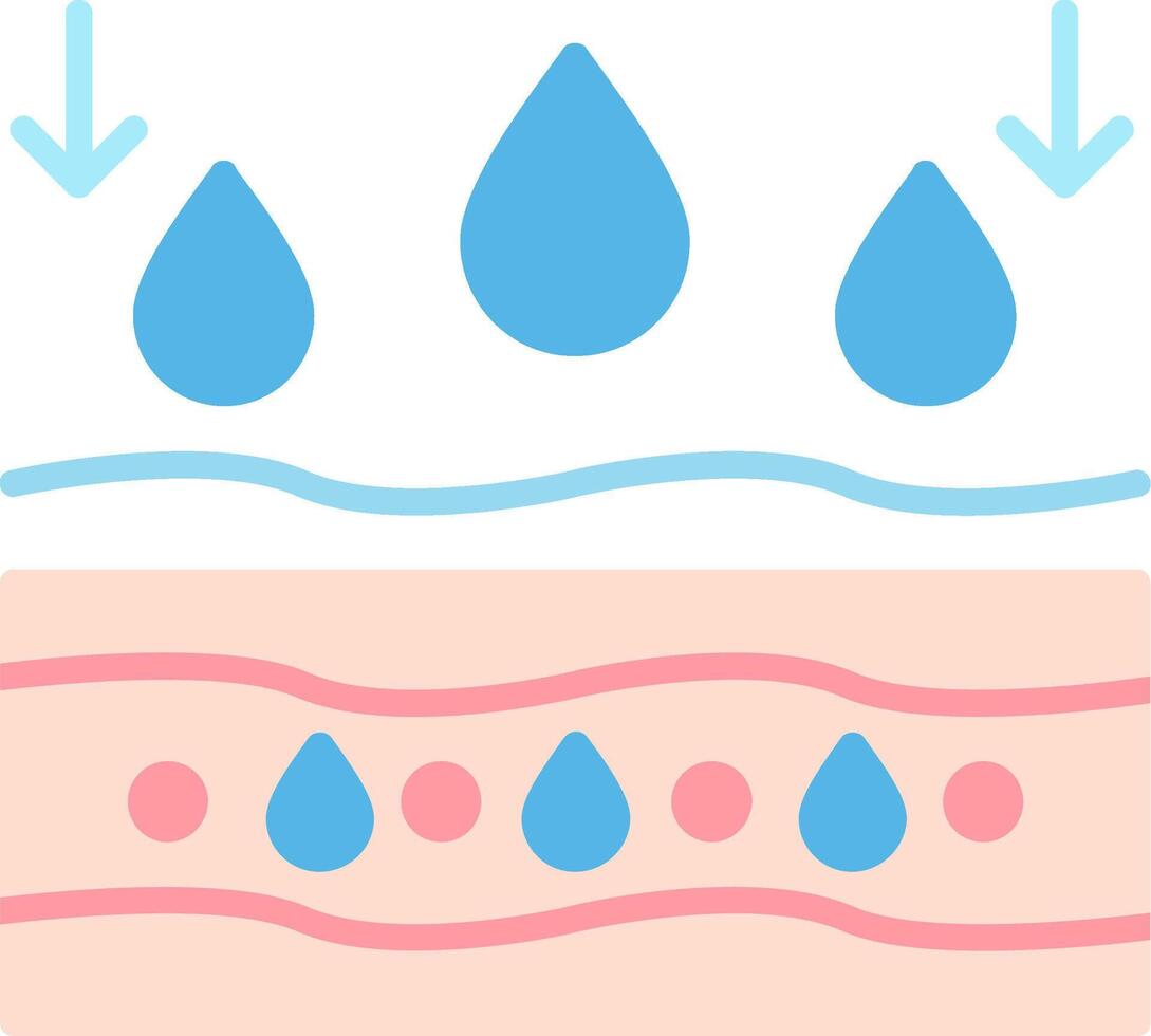 Hydrated Skin Flat Icon vector
