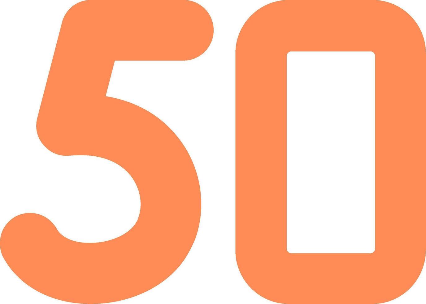 Fifty Flat Icon vector