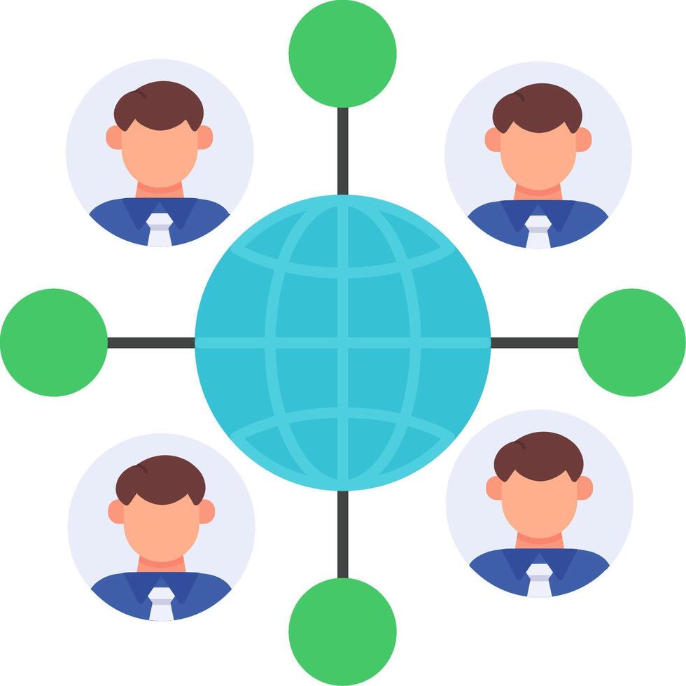 Remote Job Flat Icon vector