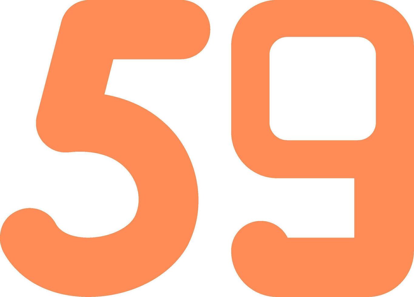 Fifty nine Flat Icon vector