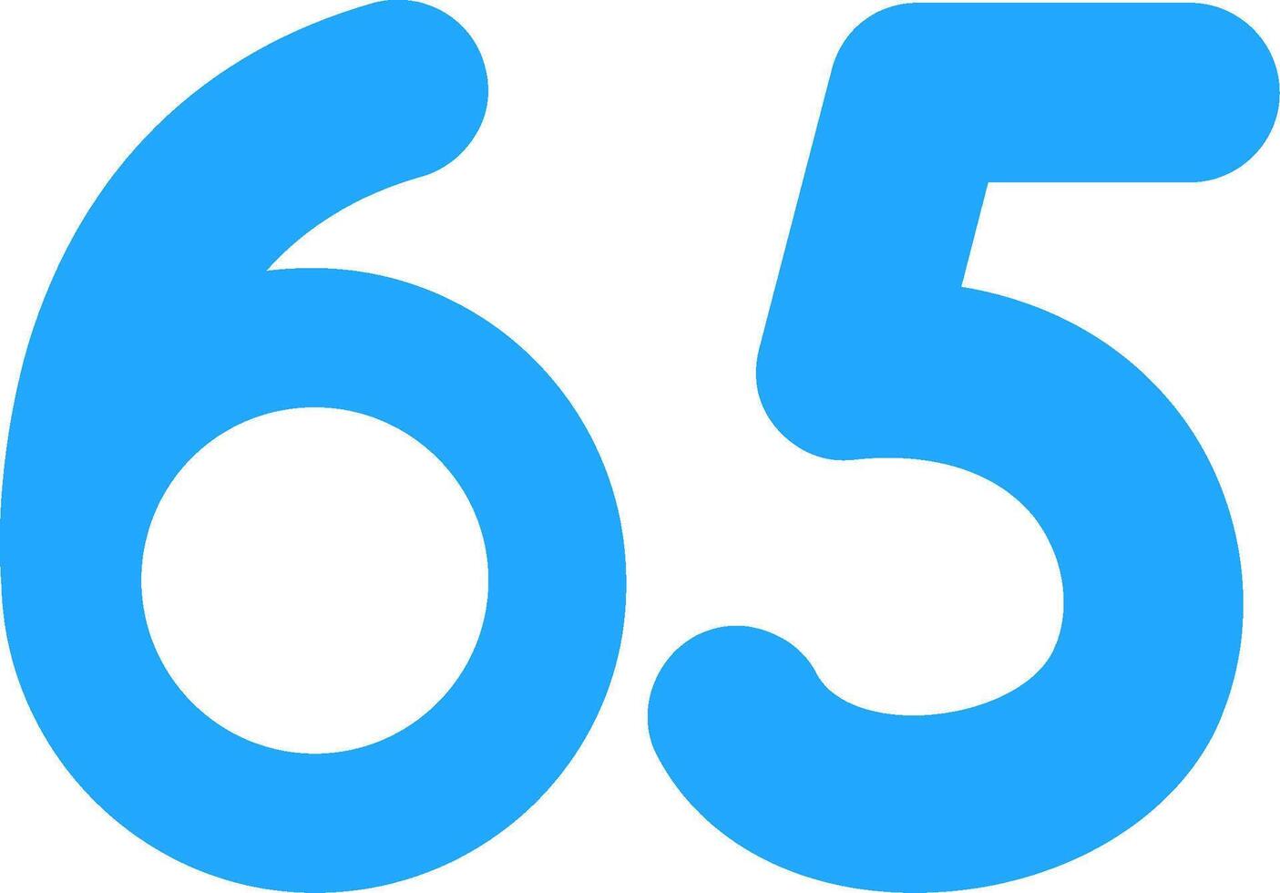 Sixty five Flat Icon vector
