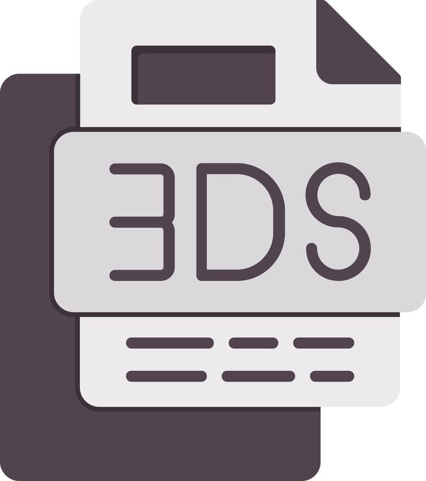 3DS File Flat Icon vector