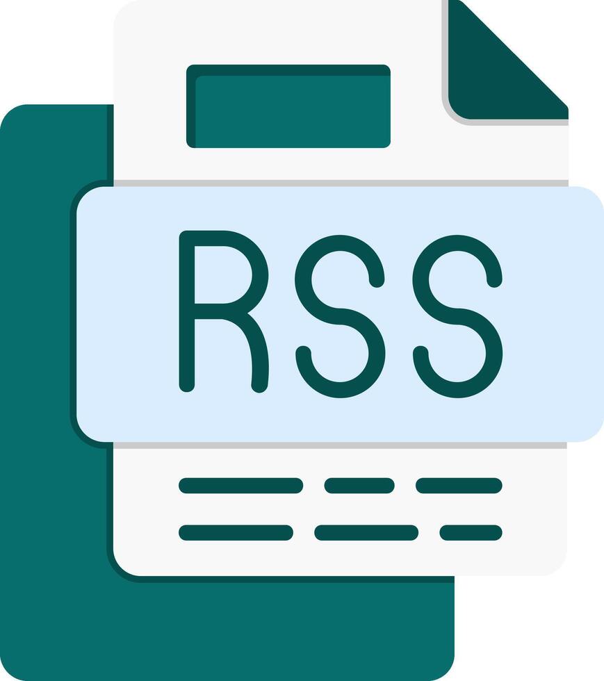 Rss File Flat Icon vector