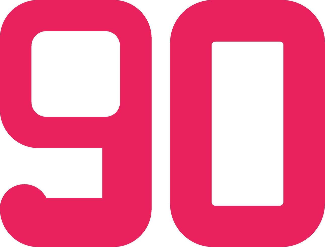 Ninety Flat Icon vector