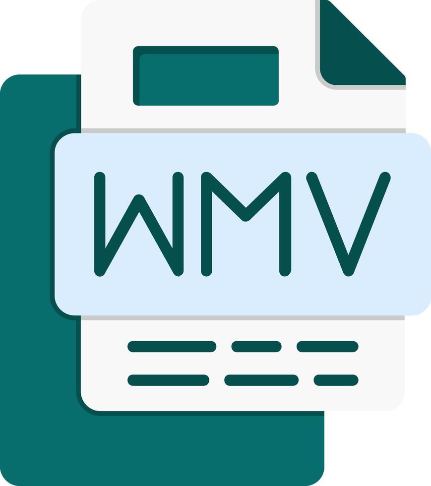 Wmv File Flat Icon vector