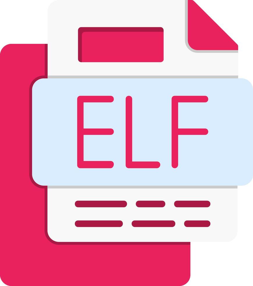 ELF File Flat Icon vector