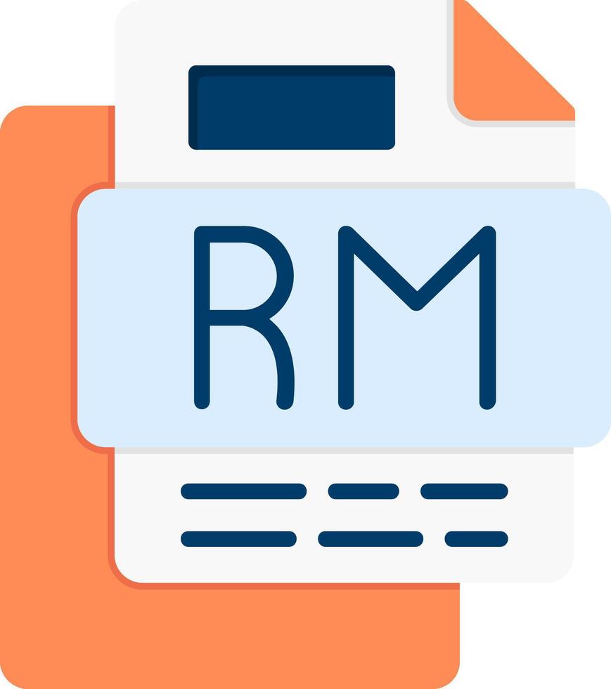 RM File Flat Icon vector