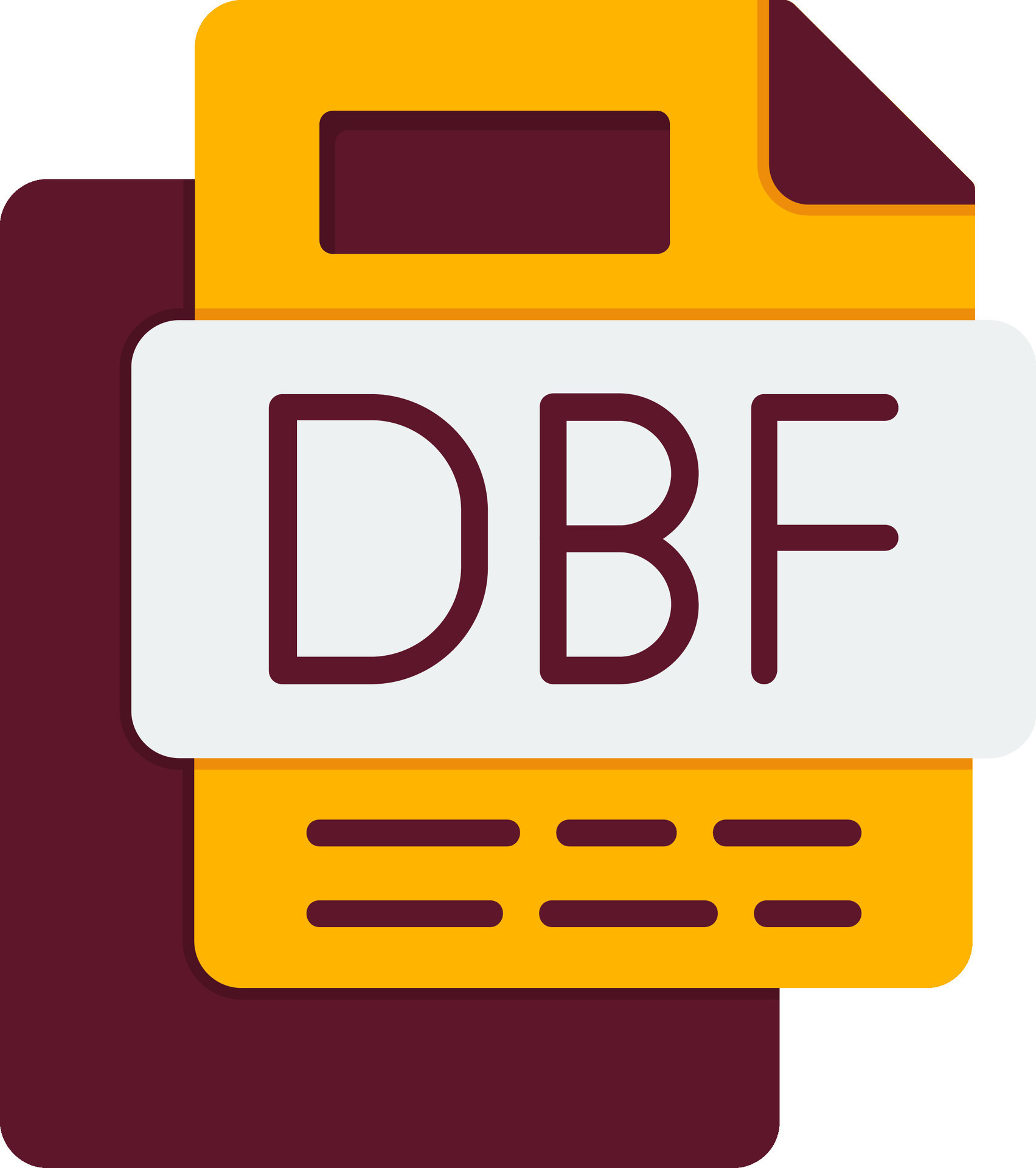 DBF File Flat Icon 47213125 Vector Art at Vecteezy