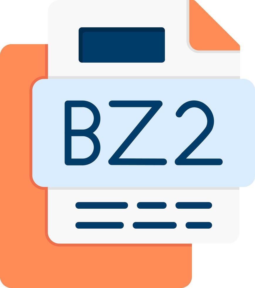 Bz2 File Flat Icon vector
