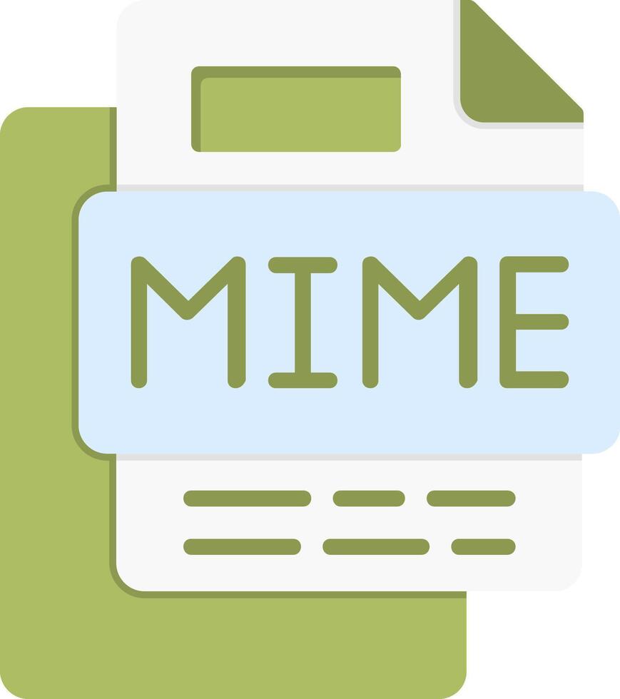 Mime File Flat Icon vector
