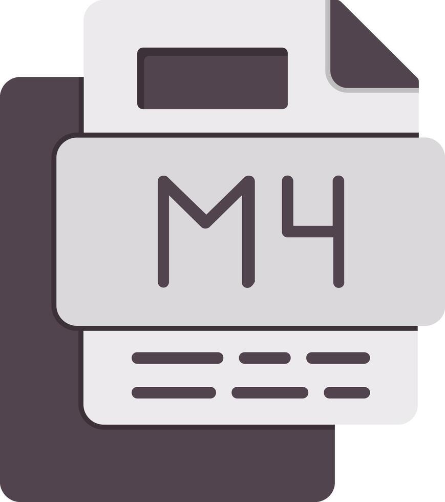M4 File Flat Icon vector