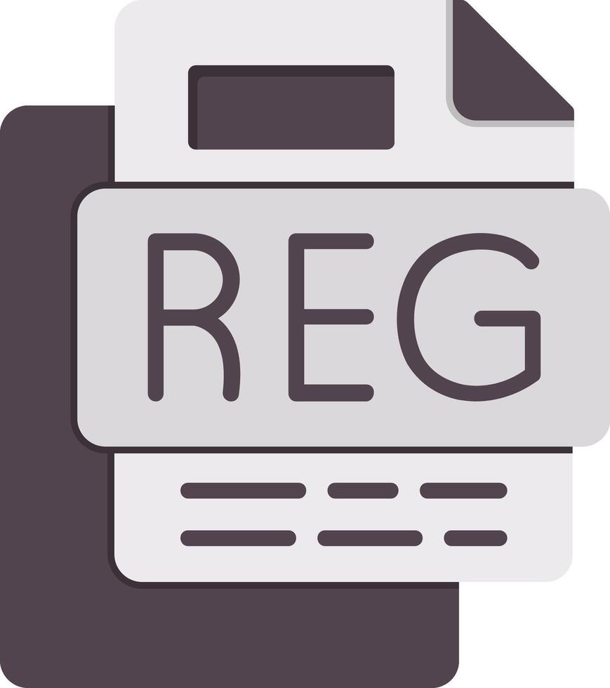 REG Fiile Flat Icon vector