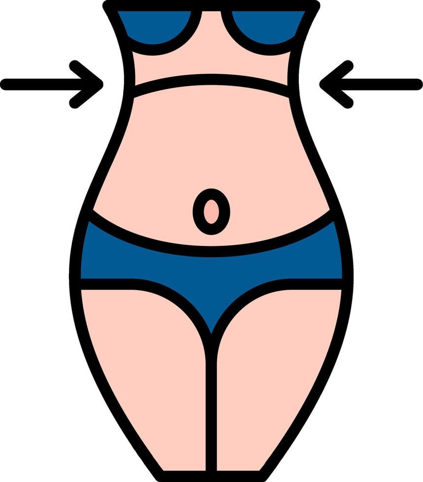 Fat Loss Line Filled Icon vector