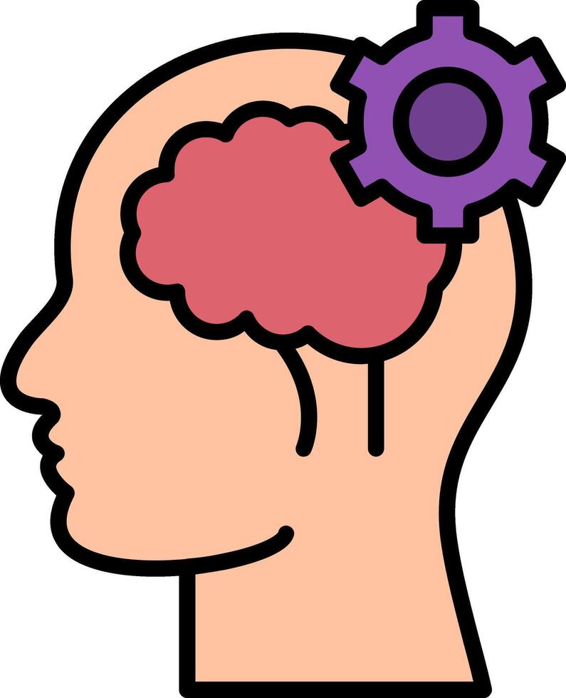 Cognitive Function Line Filled Icon vector