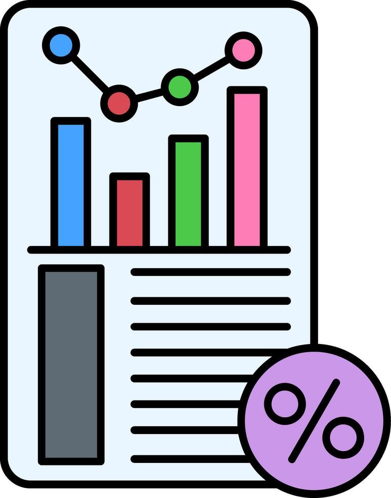 Sales Report Line Filled Icon vector