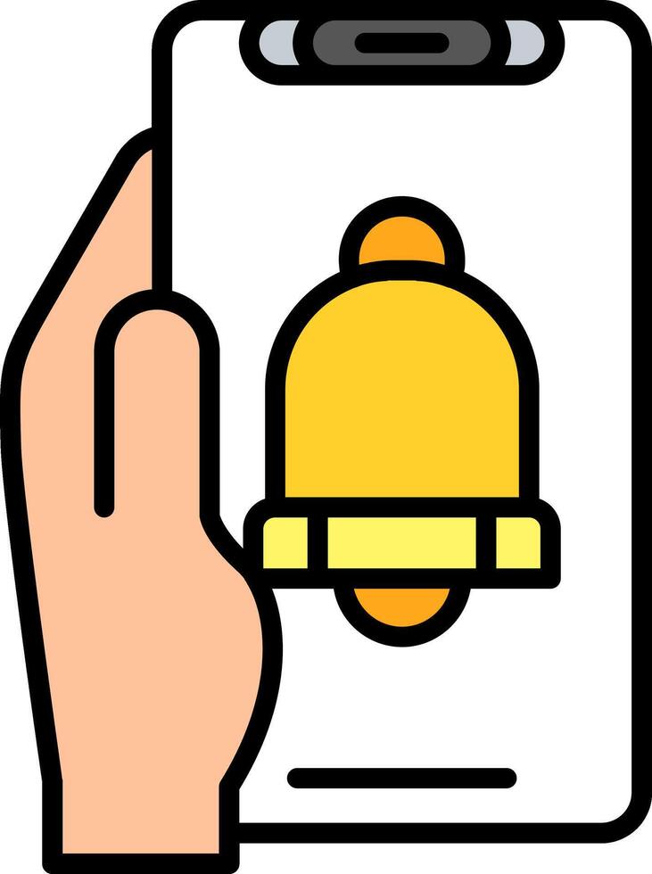 Notification Line Filled Icon vector