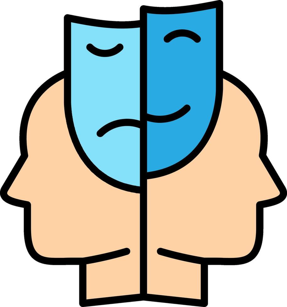 Bipolar Line Filled Icon vector