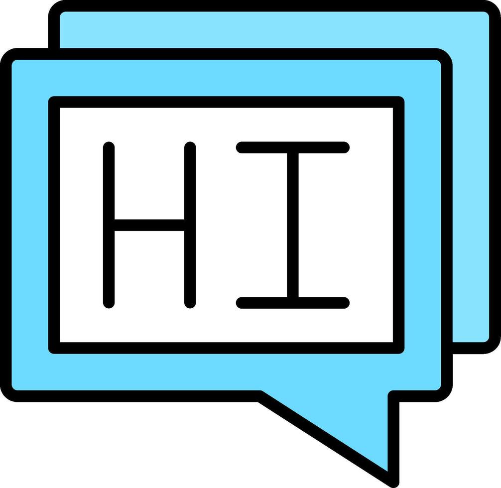 Hi Line Filled Icon vector