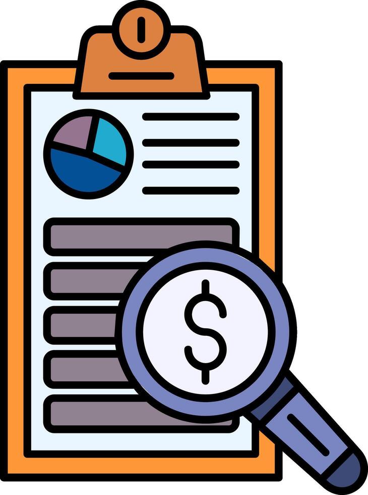 Auditing Line Filled Icon vector