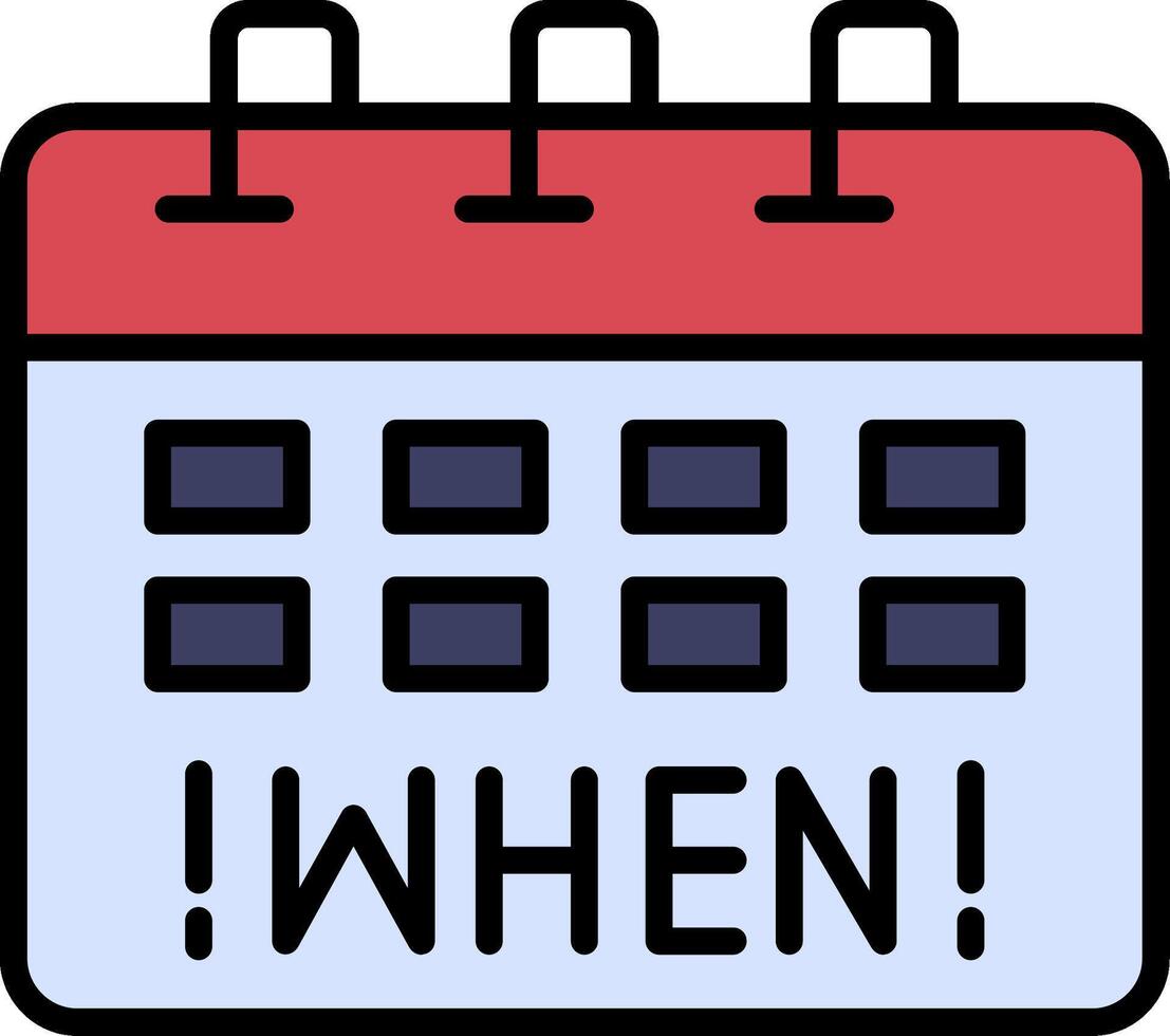 When Line Filled Icon vector