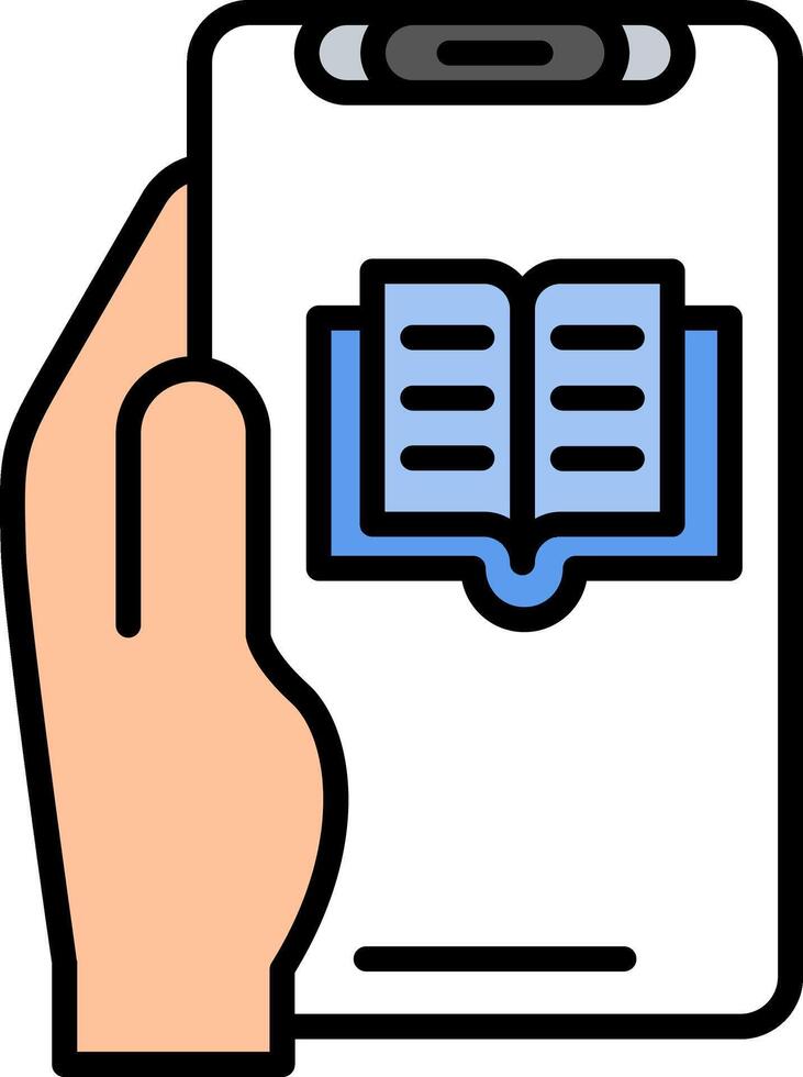 Ebook Line Filled Icon vector