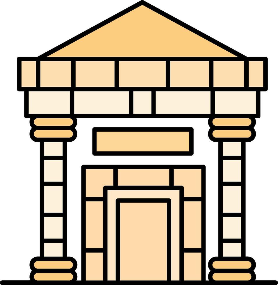 Museum Line Filled Icon vector