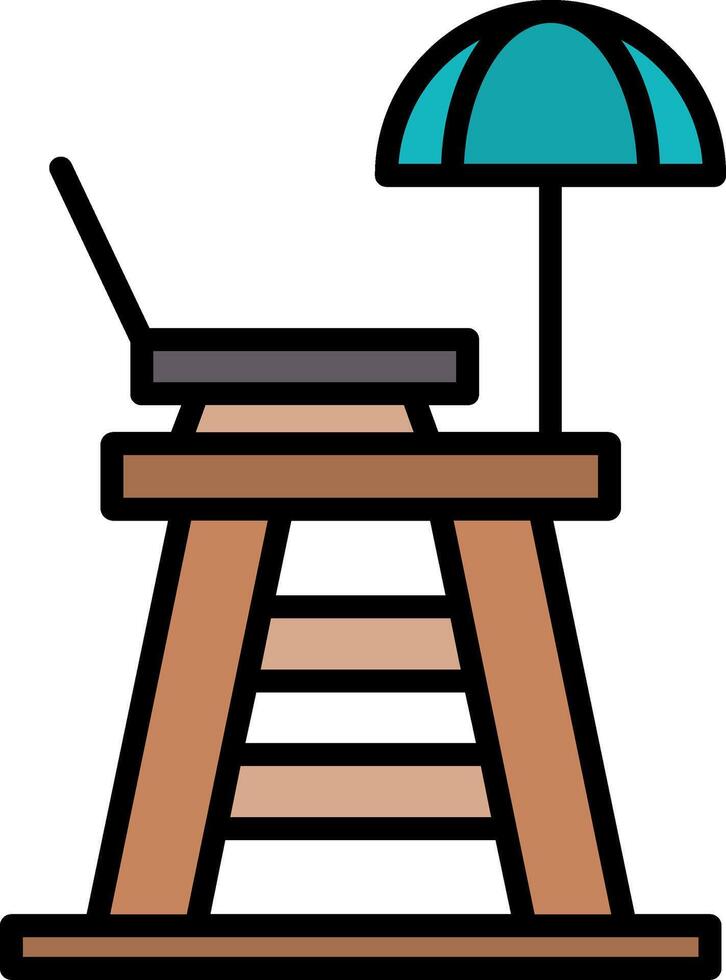 Lifeguard Chair Line Filled Icon vector