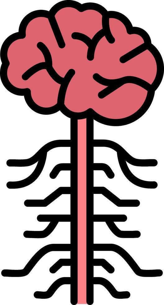 Nervous System Line Filled Icon vector