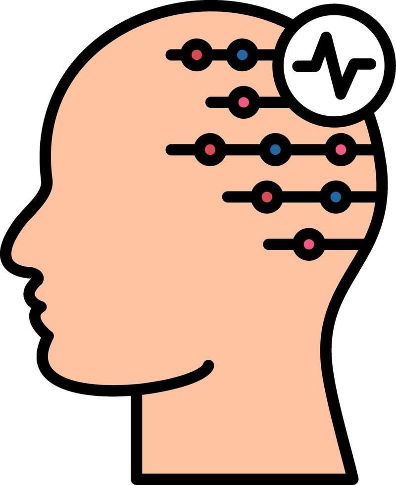 Electroencephalogram Line Filled Icon vector