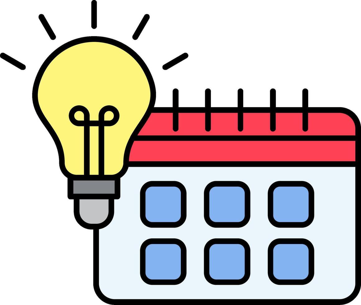 Day To Day Learning Line Filled Icon vector