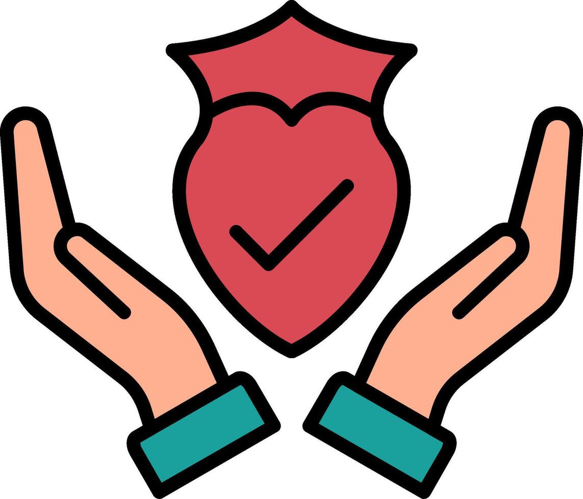 Trust Line Filled Icon vector