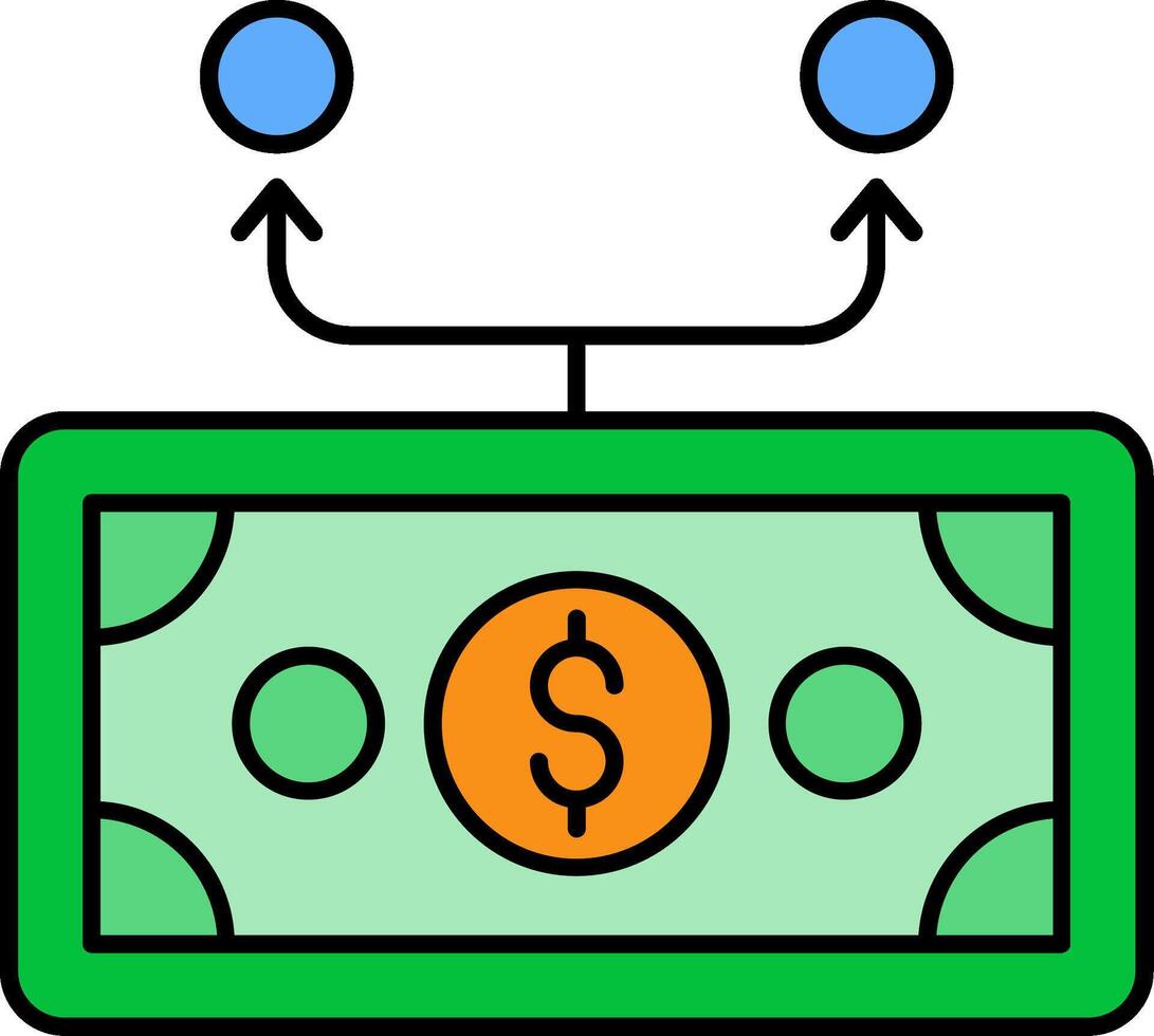 Expenses Division Line Filled Icon vector